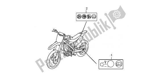 Alle onderdelen voor de Waarschuwingsetiket van de Honda CRF 250R 2010