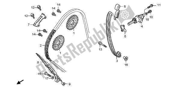 All parts for the Cam Chain & Tensioner of the Honda CBR 1000 RA 2009