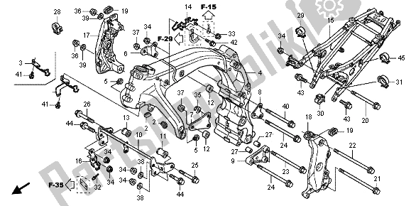 All parts for the Frame Body of the Honda CB 600F Hornet 2012