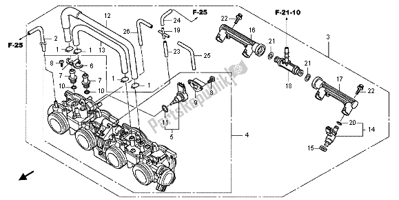 Alle onderdelen voor de Gasklephuis van de Honda CBF 1000 FS 2012