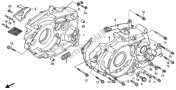 All parts for the Crankcase of the Honda XR 250R 1985