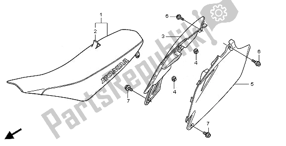 Alle onderdelen voor de Zitting En Zijbekleding van de Honda CRF 250R 2010