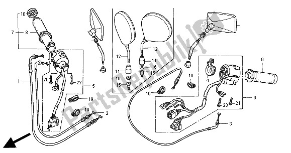 Tutte le parti per il Interruttore E Cavo del Honda GL 1500C 2000