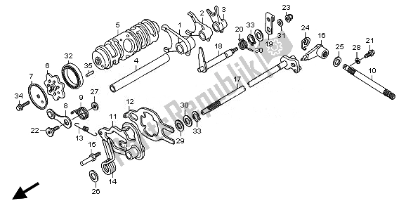 Todas las partes para Tambor De Cambio De Marchas de Honda TRX 250X 2010