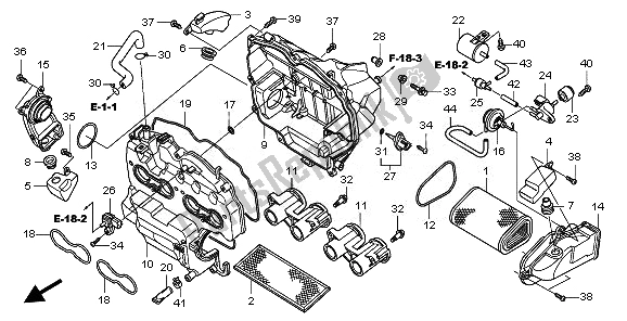 All parts for the Air Cleaner of the Honda CBF 600 NA 2008