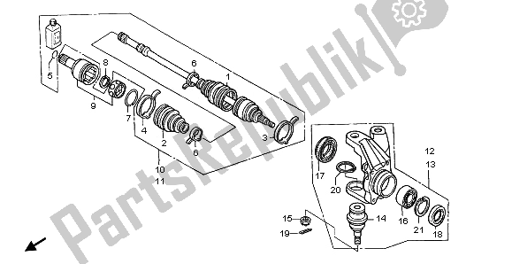 All parts for the Knuckle of the Honda TRX 350 FE Fourtrax Rancher 4X4 ES 2000