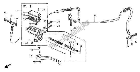 Todas las partes para Cilindro Maestro Del Embrague de Honda CBR 1000F 1997