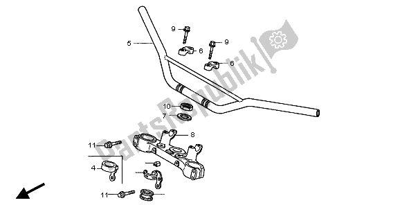 Toutes les pièces pour le Tuyau De Poignée Et Pont Supérieur du Honda XR 400R 2001