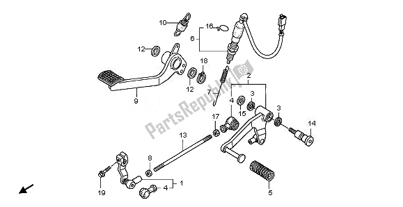 All parts for the Pedal of the Honda NT 700 VA 2008