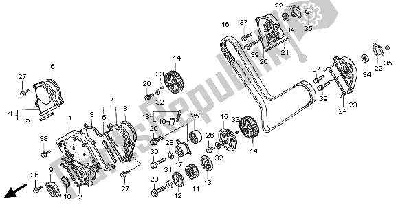 Todas las partes para Cubierta Frontal Y Correa De Distribución de Honda ST 1100A 1999