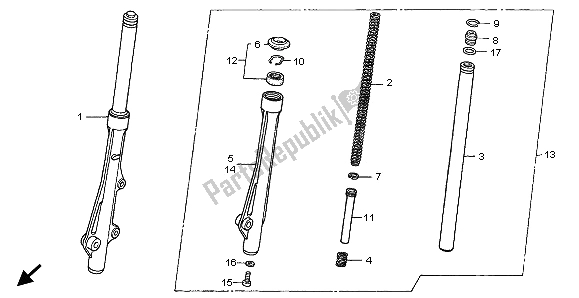 Tutte le parti per il Forcella Anteriore del Honda ANF 125 2009