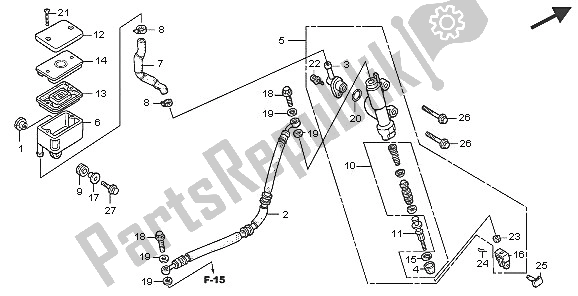 Todas las partes para Cilindro Maestro Del Freno Trasero de Honda TRX 300 EX Fourtrax 2005