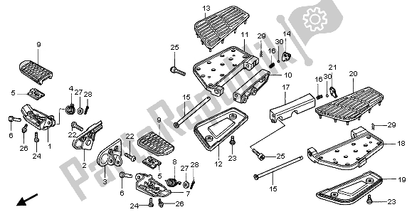 All parts for the Step of the Honda GL 1800 2007
