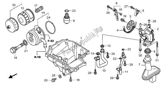 All parts for the Oil Pan & Oil Pump of the Honda CB 600F Hornet 2007