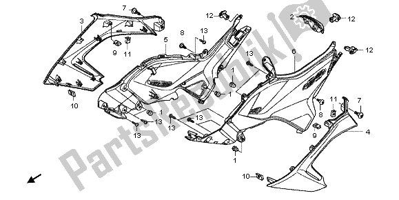 All parts for the Side Cover of the Honda NC 700 XA 2013