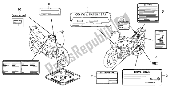 All parts for the Caution Label of the Honda CBF 600 SA 2007