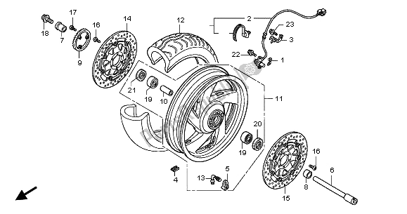 Wszystkie części do Przednie Ko? O Honda GL 1800A 2002