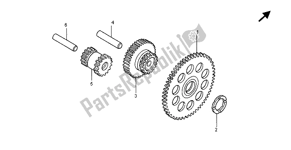 All parts for the Starting Gear of the Honda XLR 125R 1998