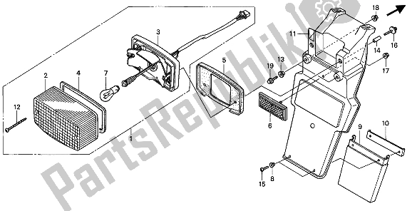 Tutte le parti per il Fanale Posteriore del Honda XRV 750 Africa Twin 1994