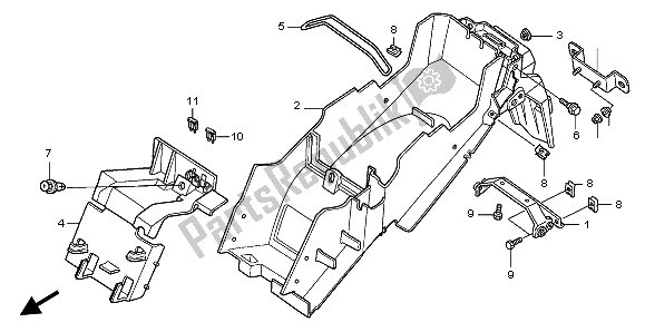 Alle onderdelen voor de Achterspatbord van de Honda CBR 125 RS 2006