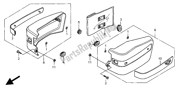 All parts for the Side Cover of the Honda CA 125 1999