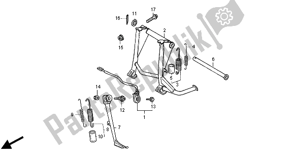 All parts for the Stand of the Honda ST 1100 2000