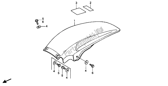 Todas las partes para Guardabarros Trasero de Honda CR 250R 1987