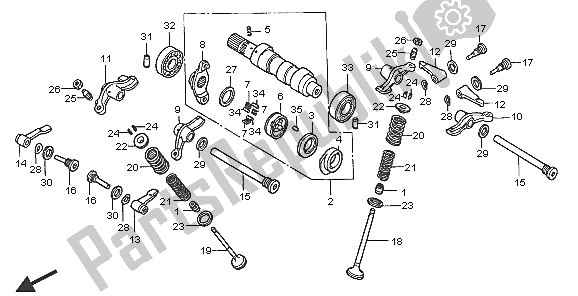 All parts for the Camshaft & Valve of the Honda TRX 400 EX Sportrax 2005