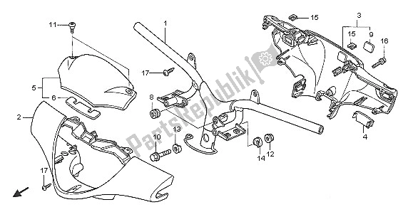 Tutte le parti per il Manico Per Tubo E Coperchio Per Maniglia del Honda SH 125 2005