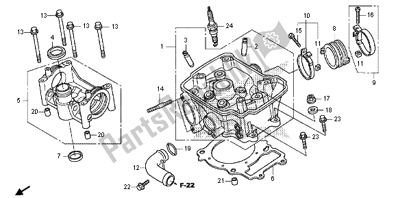 Alle onderdelen voor de Cilinderkop van de Honda CRF 150R SW 2013