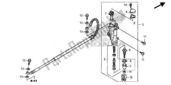 All parts for the Rr. Brake Master Cylinder of the Honda CRF 250R 2014