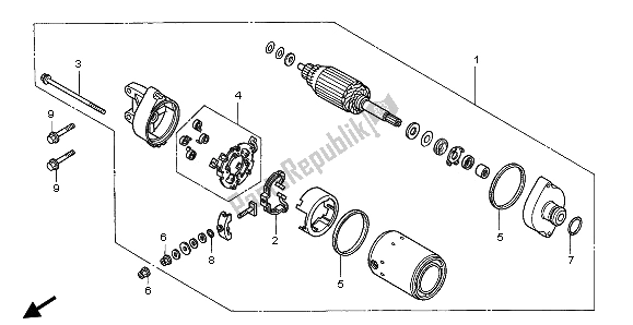 Todas las partes para Motor De Arranque de Honda XL 1000V 2002