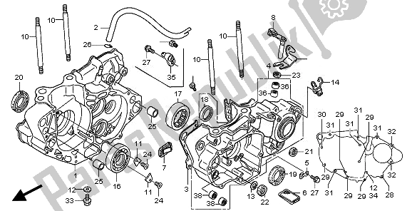 All parts for the Crankcase of the Honda CRF 250R 2008