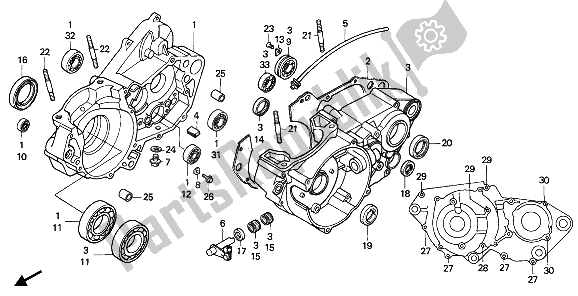 Todas las partes para Caja Del Cigüeñal de Honda CR 500R 1 1993