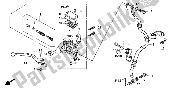 Tutte le parti per il Pompa Freno Anteriore del Honda CBR 125R 2013