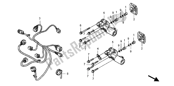 Toutes les pièces pour le Solénoïde Linéaire du Honda VFR 1200 FD 2013