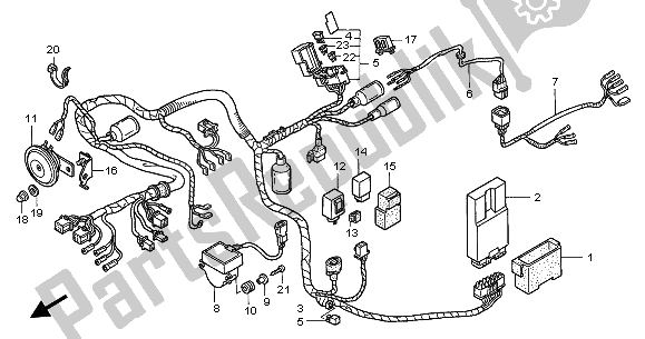 Todas las partes para Arnés De Cables de Honda GL 1500C 2002