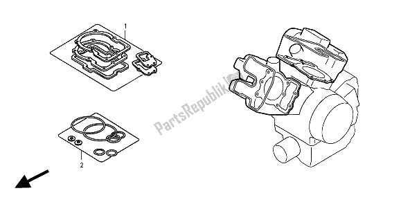 All parts for the Eop-1 Gasket Kit A of the Honda VT 1100C2 2000