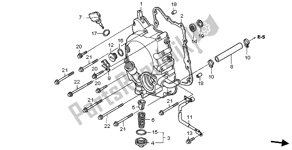 Todas las partes para Tapa Del Cárter Derecho de Honda NES 150 2006