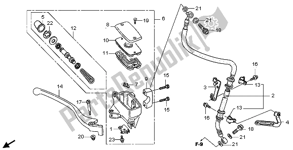 Alle onderdelen voor de Voorremhoofdcilinder van de Honda VT 750 CA 2009