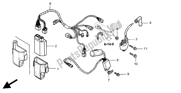 All parts for the Wire Harness of the Honda CR 250R 2002