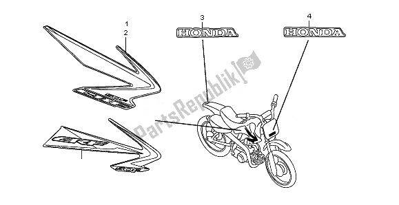 All parts for the Mark & Stripe of the Honda CRF 50F 2008