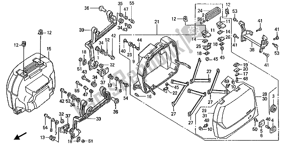 All parts for the Saddlebag of the Honda ST 1100 1992