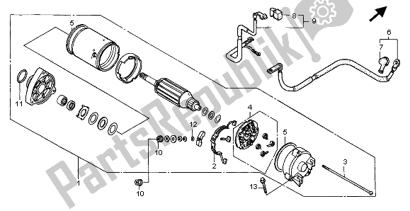 All parts for the Starting Motor of the Honda VT 1100C3 1999