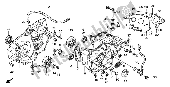 All parts for the Crankcase of the Honda CRF 450R 2011