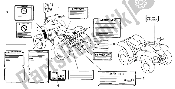 All parts for the Caution Label of the Honda TRX 300 EX Sportrax 2003