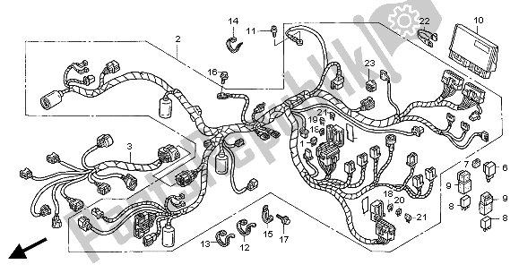 All parts for the Wire Harness of the Honda ST 1300 2004