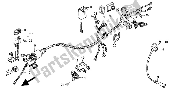 Todas las partes para Arnés De Cables de Honda XR 600R 1995