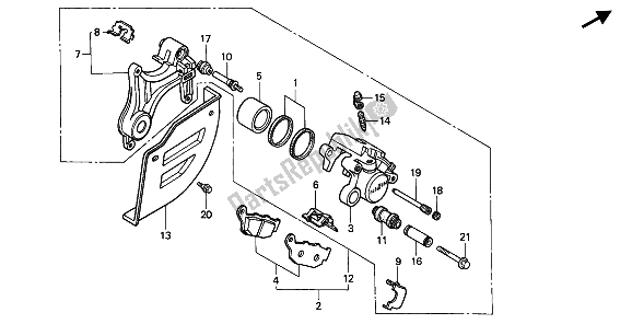 Tutte le parti per il Pinza Freno Posteriore del Honda XRV 750 Africa Twin 1994