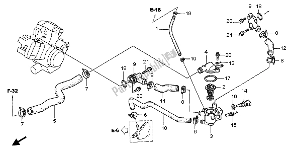 Tutte le parti per il Tubo Dell'acqua del Honda VTR 1000F 2003